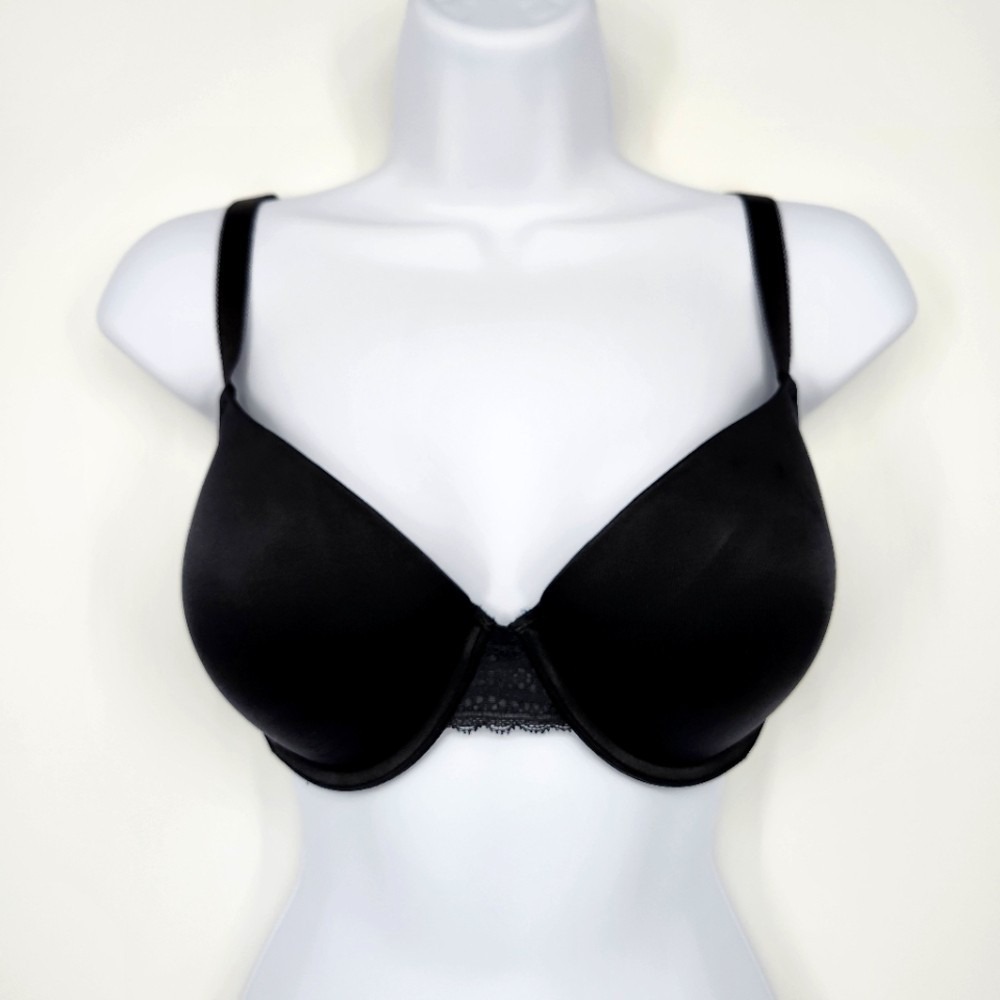 Auden The Daydream Bra Womens 34DD Black Lace Padded Pushup Underwire Coquette‎